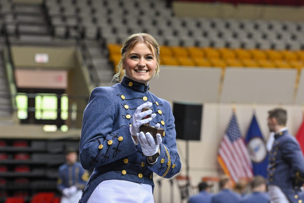 Cadet show off their rings during the Ring Figure ceremony.