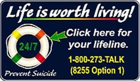Life is worth living — suicide prevention lifeline