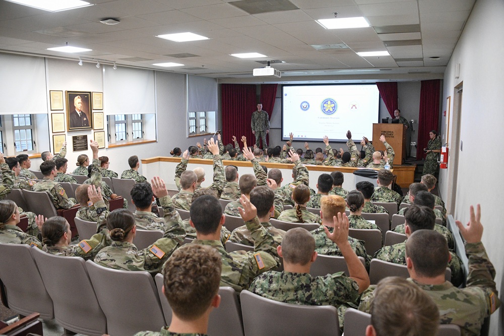 Naval ROTC cadets participate in a classroom activity during FTX.